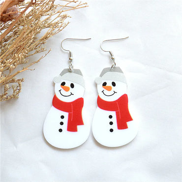 Fashion Santa Claus Snowman Arylic Printing Women'S Earrings 1 Pair