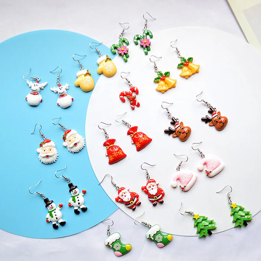 Fashion Santa Claus Snowman Resin Women's Drop Earrings 1 Pair