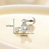 Fashion Saturn Ear Studs Titanium Steel With Flower Pattern Electroplating For Unisex