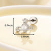 Fashion Saturn Ear Studs Titanium Steel With Flower Pattern Electroplating For Unisex