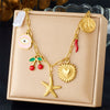 Fashion Seaside Resort Style Stainless Steel Necklace With Star Shape And Star Pattern Electroplated For Women