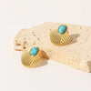 Fashion Sector Gold Plated 304 Stainless Steel Turquoise Ear Studs