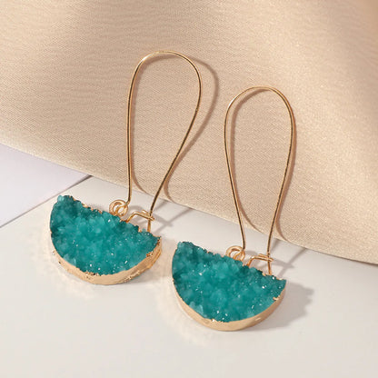 Fashion Semicircle Long Pendant Resin Earrings