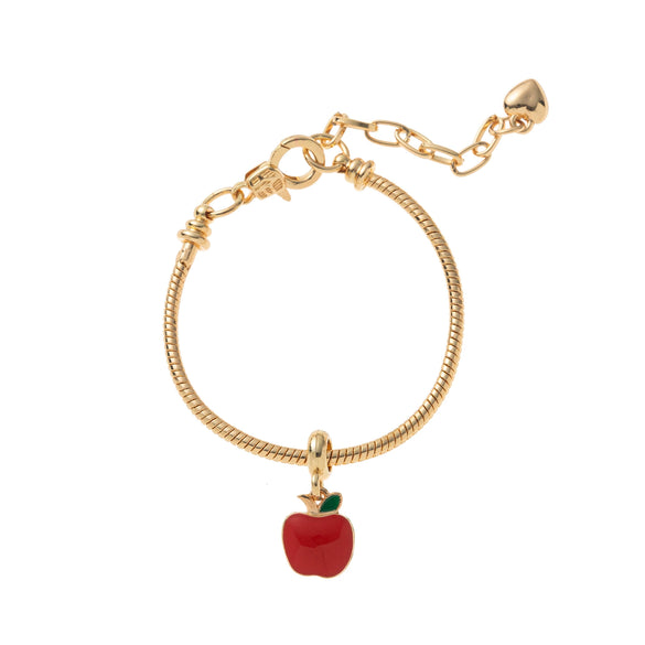 Fashion Sense Little Fresh Strawberry Cherry Fruit Series Brass Bracelet With Pendant Electroplated