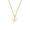 Fashion Shell Butterfly Eardrop Jewelry Stainless Steel White Shell Butterfly Pendant Necklace