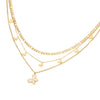 Fashion Shell Butterfly Insect Pattern Stainless Steel Multi Layer O Shaped Chain Necklace With Electroplating For Women