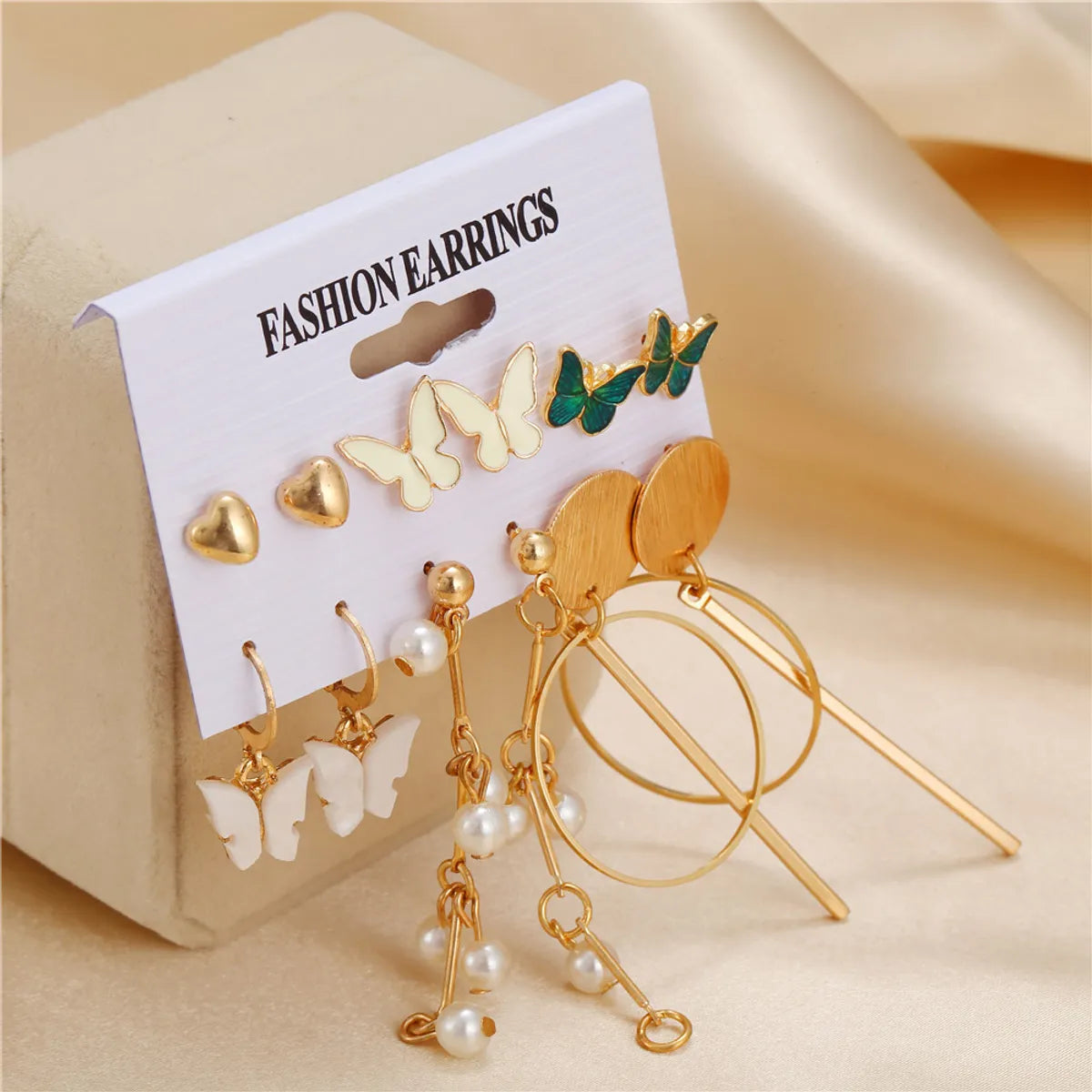 Fashion Shell Butterfly Pendant Large Circle Earrings Set Wholesale Gooddiy