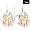 Fashion Shell Conch Sea Star Dream Catcher Earrings For Women Alloy Material With Electroplating Inlaid With Artificial And Semi Precious Stones