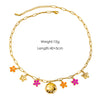 Fashion Shell Flower Multipendant Stainless Steel And Titanium Steel Necklace With Geometric Pattern And Electroplating For Women