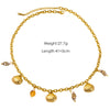 Fashion Shell Flower Multipendant Stainless Steel And Titanium Steel Necklace With Geometric Pattern And Electroplating For Women
