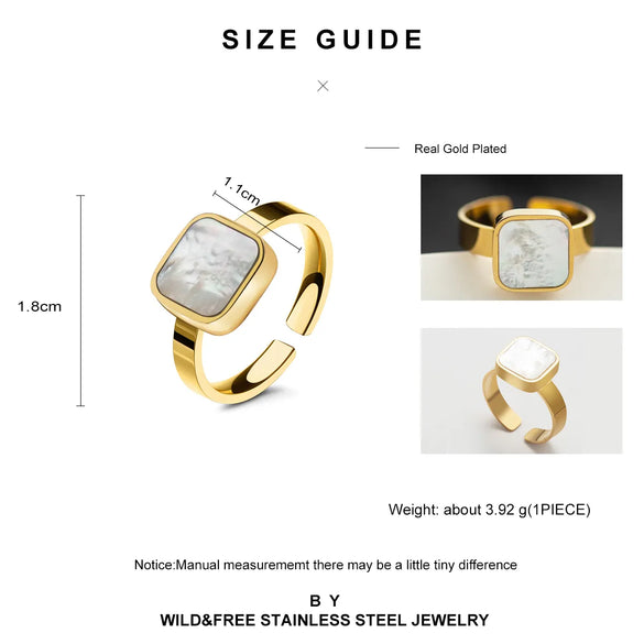 Fashion Shell Star Titanium Steel Simple Fashion Opening Ring