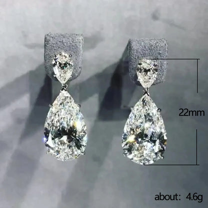 Fashion Shining Micro-set Zircon Water Drop Shaped Copper Earrings Wholesale