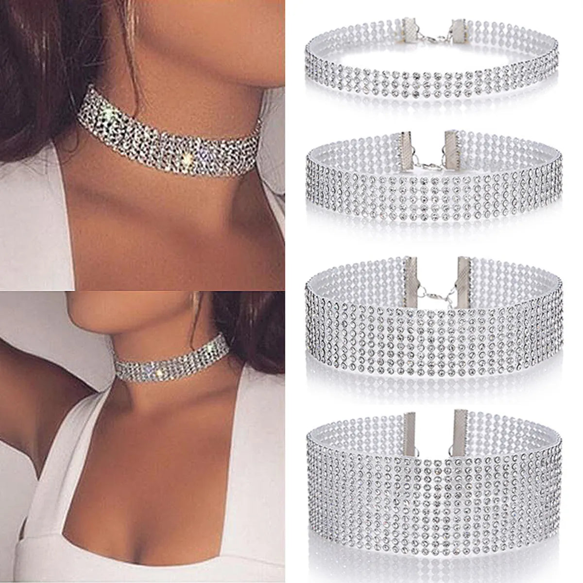 Fashion Short Collarbone Necklace Multi-Layer Full Diamond Necklace Wholesale