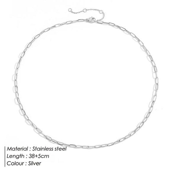 Fashion Short Women'S Chain 316l Titanium Steel 14k Gold Plated Necklace Clavicle Chain Gooddiy