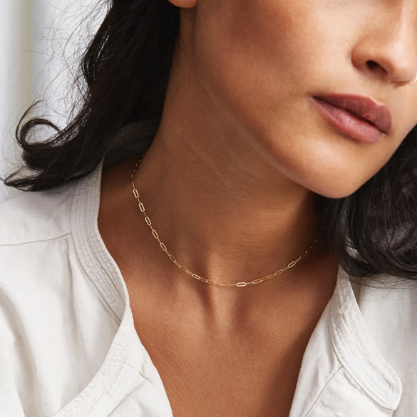Fashion Short Women'S Chain 316l Titanium Steel 14k Gold Plated Necklace Clavicle Chain Gooddiy