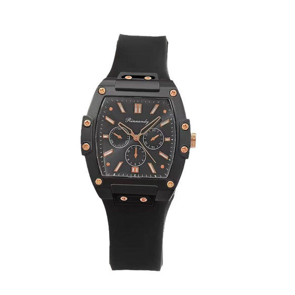 Fashion Silicone Strap Quartz Watch For Men And Women With Round Dial Metal Case Simple Luxury Style Pointer Display