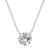 Fashion 925 Silver Geometric Moissanite Inlay Clavicle O Word Chain Necklace For Women