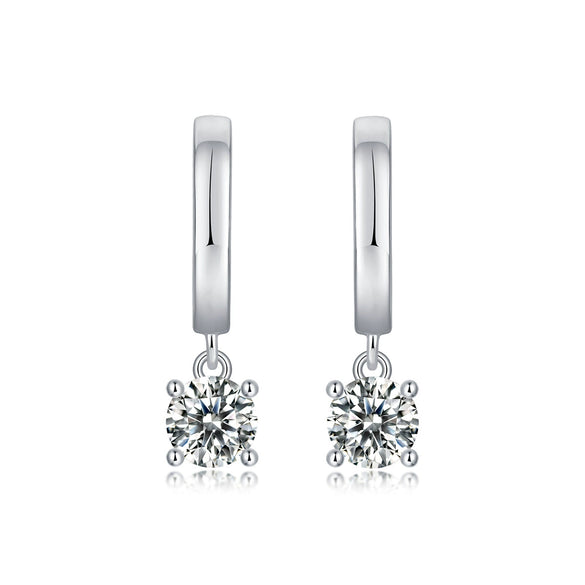 Fashion 925 Silver Geometric Rain Drop Earrings Set With Diamonds