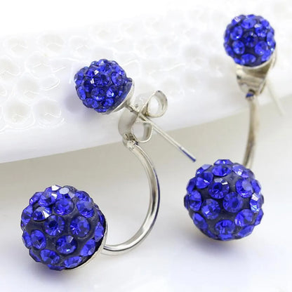 Fashion Alloy Imitated Crystal Ball Stud Earrings Nhdp148370