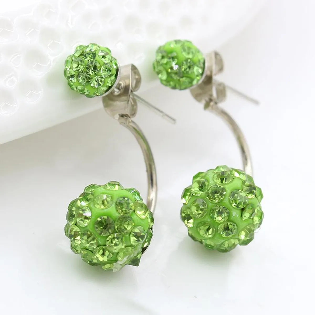 Fashion Alloy Imitated Crystal Ball Stud Earrings Nhdp148370