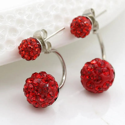 Fashion Alloy Imitated Crystal Ball Stud Earrings Nhdp148370