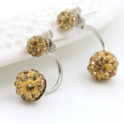 Fashion Alloy Imitated Crystal Ball Stud Earrings Nhdp148370