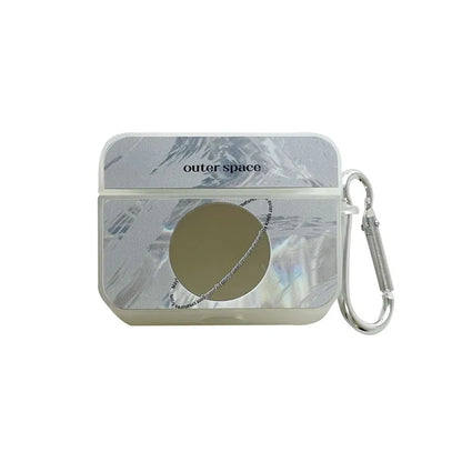 Ins Silver Space Mirror Headphone Case For  Airpods Pro3 Generation Wireless Bluetooth Headset