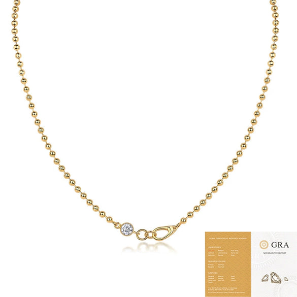 Fashion 925 Silver Stackable Clavicle Necklace With Moissanite Inlay And Geometric Pattern