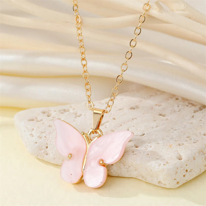 Fashion Simple Acrylic Butterfly Alloy Necklace