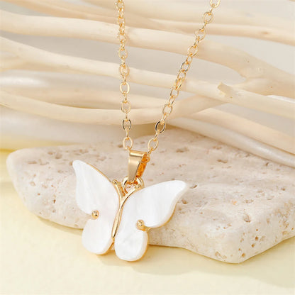 Fashion Simple Acrylic Butterfly Alloy Necklace