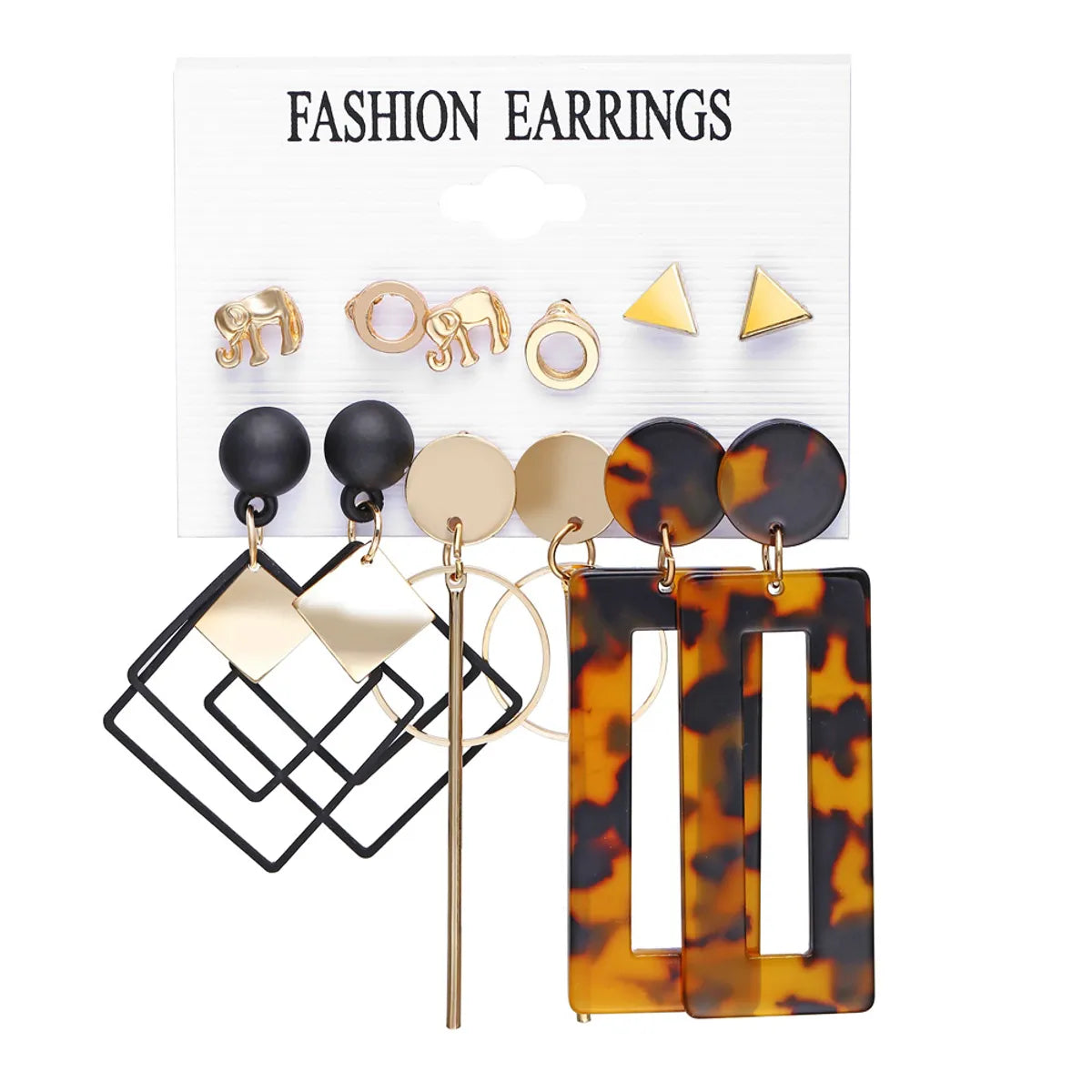 Fashion Simple Acrylic Earrings Elephant Diamond Alloy Drop Earrings