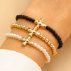 Fashion Simple Allmatch Beaded Elastic Alloy Bracelet With Heart Shape Pattern And Electroplating Treatment For Men And Women