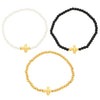Fashion Simple Allmatch Beaded Elastic Alloy Bracelet With Heart Shape Pattern And Electroplating Treatment For Men And Women