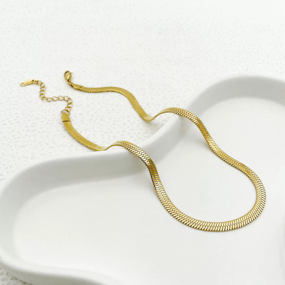 Fashion Simple Allmatch Stainless Steel Chain Necklace With Electroplating For Women