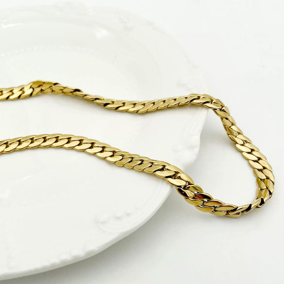 Fashion Simple Allmatch Stainless Steel Chain Necklace With Electroplating For Women