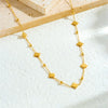 Fashion Simple Allmatch Stainless Steel O Word Chain Necklace With Star Pendant And Electroplating Design