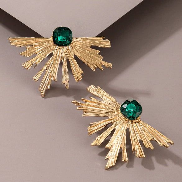 Fashion Simple Alloy Petal Earrings Geometric Irregular Flower Shape Electroplated Personality Earrings For Women