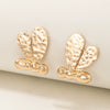 Fashion Simple Alloy Petal Earrings Geometric Irregular Flower Shape Electroplated Personality Earrings For Women
