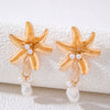 Fashion Simple Alloy Petal Earrings Geometric Irregular Flower Shape Electroplated Personality Earrings For Women