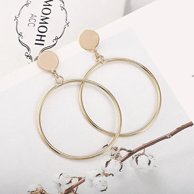 Fashion Simple Big Circle Alloy Earrings Nhpf145236