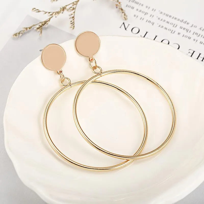 Fashion Simple Big Circle Alloy Earrings Nhpf145236