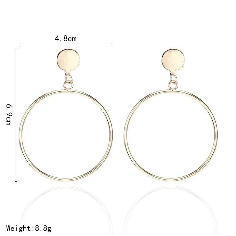 Fashion Simple Big Circle Alloy Earrings Nhpf145236