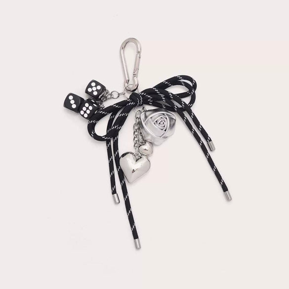 Fashion Simple Bow Bag Pendant Pvc Material Stripes Pattern Street Fashion Style For Women