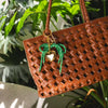 Fashion Simple Bow Bag Pendant Pvc Material Stripes Pattern Street Fashion Style For Women