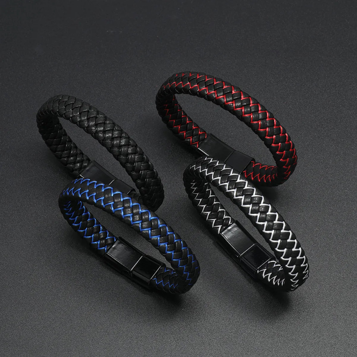 Fashion Geometric Pu Leather No Inlaid Unisex Bracelets