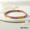 Fashion Simple Candy Color Teilar Beads Tila Bracelet Handmade Chain With Geometric Pattern Mixed Material