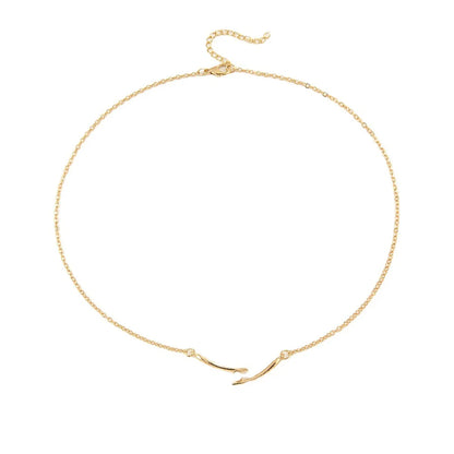 Fashion Simple Chopsticks Pearl Clavicle Chain Necklace Women