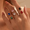 Fashion Simple Claw Set Oval Zircon Stainless Steel Light Luxury Ring With Electroplating For Women