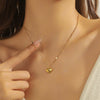 Fashion Simple Commuter Allmatch Goldplated Stainless Steel Heart Shape Engraving Pendant Necklace For Women