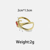 Fashion Simple Commuter Red Opening Geometric Stainless Steel Ring With Electroplating For Women
